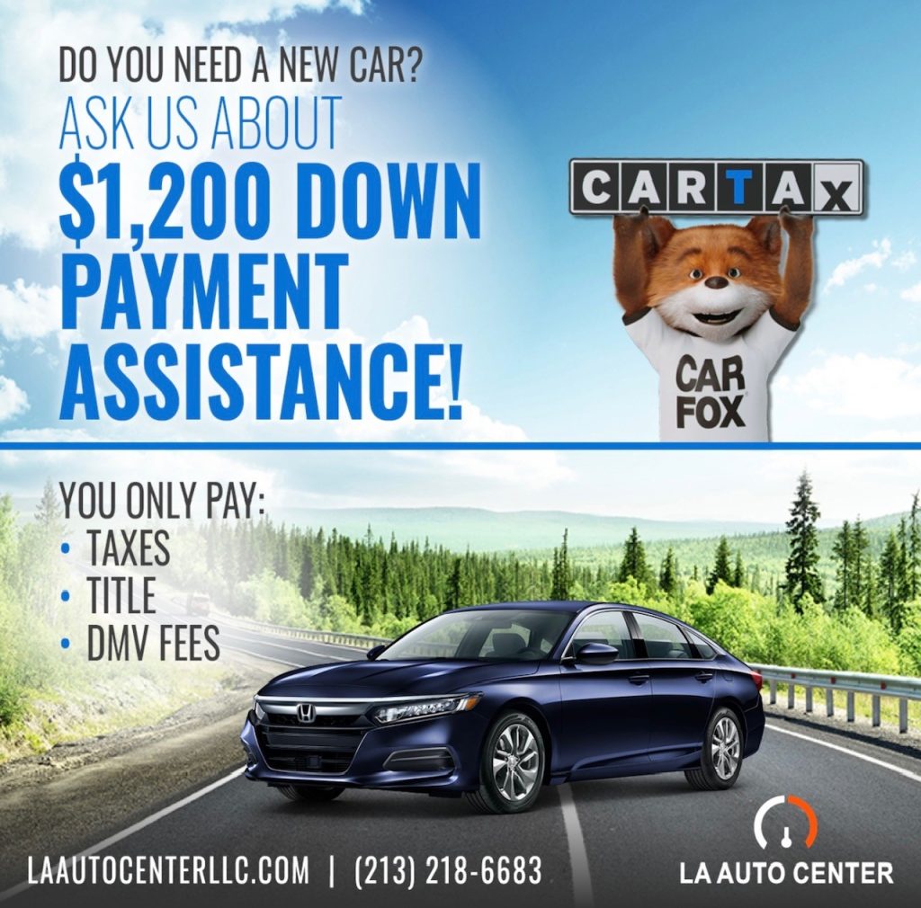 CarTax down payment assistance program for low FICO scores